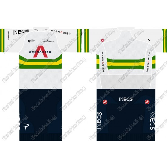 Team INEOS Grenadier 2021 UCI World Champion Fietskleding Set Wielershirt Korte Mouw+Korte Fietsbroeken 2021157