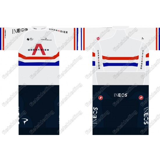 Team INEOS Grenadier 2021 UCI World Champion Fietskleding Set Wielershirt Korte Mouw+Korte Fietsbroeken 2021167