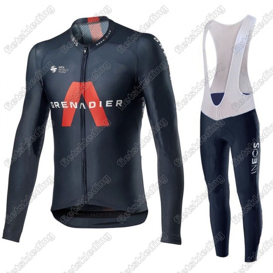 Team INEOS Grenadier 2021 Wielerkleding Set Fietsshirts Lange Mouw+Lange Fietsrbroek Bib 2021104