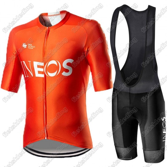 INEOS 2021 Wielerkleding Set Fietsshirts Korte Mouw+Korte Wielerbroek Bib 2021091