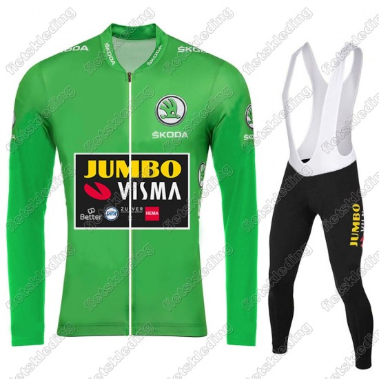 Jumbo Visma 2021 Tour De France Wielerkleding Set Fietsshirts Lange Mouw+Lange Fietsrbroek Bib 2021258