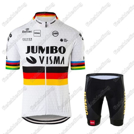 Jumbo Visma 2021 Germany Fietskleding Set Wielershirt Korte Mouw+Korte Fietsbroeken 2021198