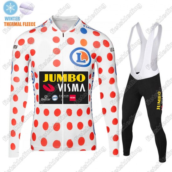 Winter Thermal Fleece Jumbo Visma 2021 Polka Fietsshirt Lange Mouw+Collant Cycliste 2021255