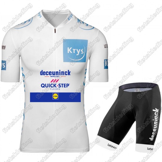 Deceuninck quick step 2021 Tour De France Fietskleding Set Wielershirt Korte Mouw+Korte Fietsbroeken 2021057