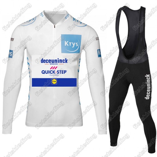 Deceuninck quick step 2021 Tour De France Wielerkleding Set Fietsshirts Lange Mouw+Lange Fietsrbroek Bib 2021068