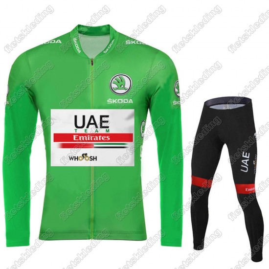 UAE EMIRATES Tour De France 2021 Wielerkleding Set Fietsshirts Lange Mouw+Lange Fietsrbroek Bib 2021323