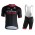 2019 Mitchelton-Scott zwart-rood Fietskleding Set Fietsshirt Korte Mouw+Korte fietsbroeken QHZJ242