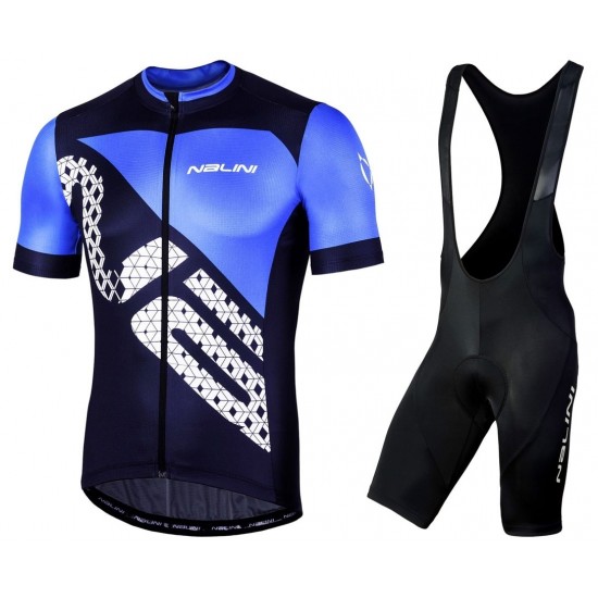 2019 Nalini Volata 20 zwart-blauw Fietskleding Set Fietsshirt Korte Mouw+Korte fietsbroeken BZAJ657