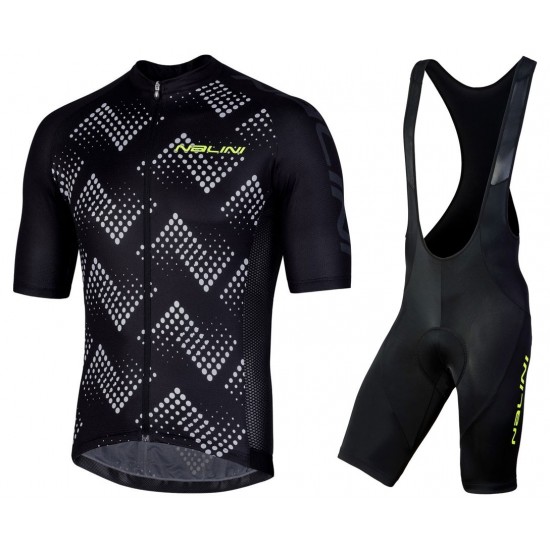 2019 Nalini Podio 20 zwart Fietskleding Set Fietsshirt Korte Mouw+Korte fietsbroeken GYTG715