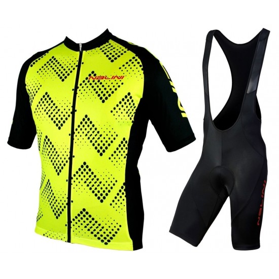 2019 Nalini Podio 20 geel Fietskleding Set Fietsshirt Korte Mouw+Korte fietsbroeken IQJJ269