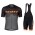 2019 Scott-RC-Profteams zwart-grijs-Orange Fietskleding Set Fietsshirt Korte Mouw+Korte fietsbroeken LXJT982