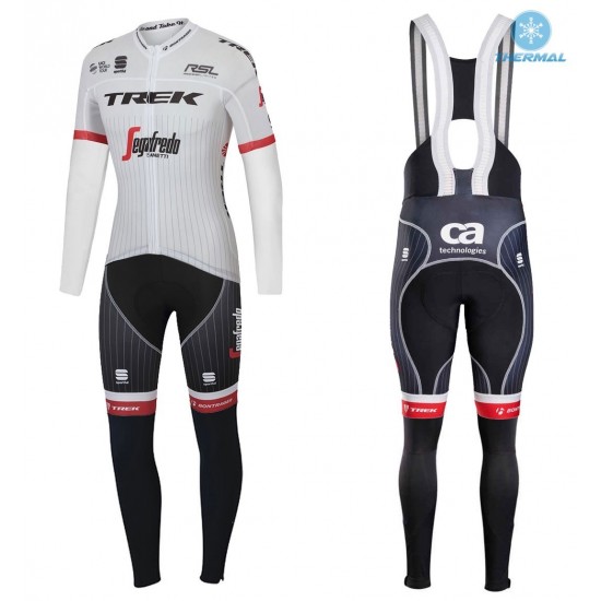 2017 Trek Segafredo Tour de France Winter Set Wielerkleding Wielershirt lange mouw+Lange fietsbroeken Bib 2600