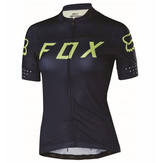 2017 Team FOX Dames zwart geel Fietsshirt Korte Mouw 426XGPUX 2017082241