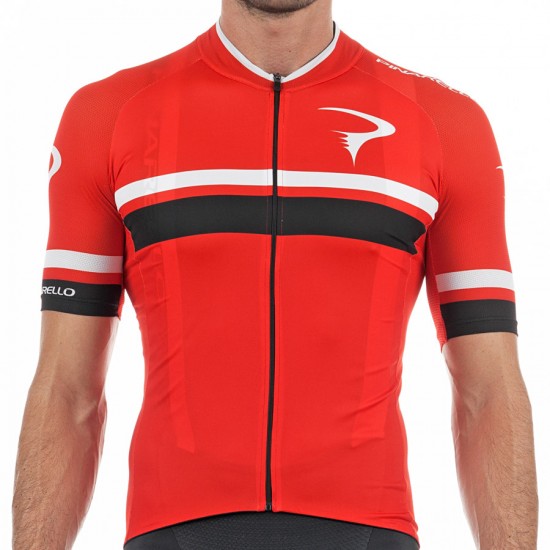 Pinarello Pro team 2017 Corsa Fietsshirt Korte Mouw-Rood zwart 528UBOMD 2017082296