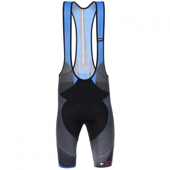 Santini Profteams 2017 Sleek Plus 10 blauw-Noir Korte Fietsbroeken Bib 147DRHQY 2017082340