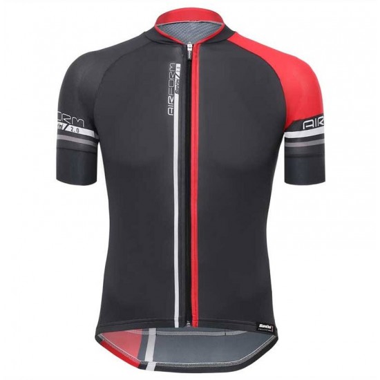 Santini Profteams 2017 Airform 20 zwart-Rood Fietsshirt Korte Mouw 172GPNYB 2017082312