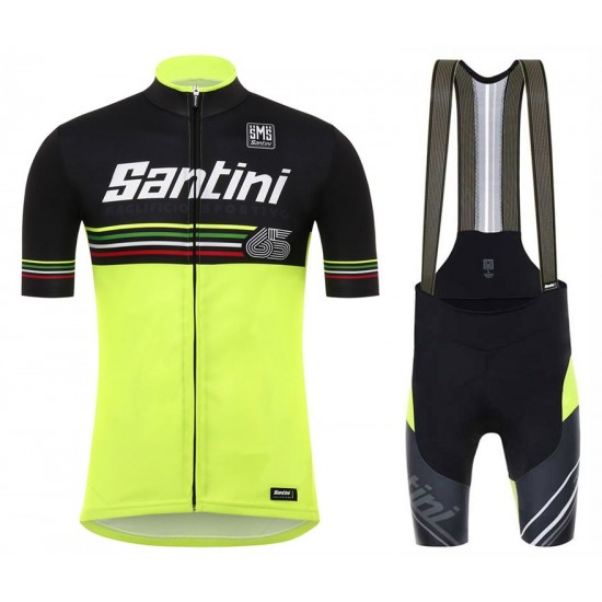 Santini Profteams 2017 Beat 30 geel FIetskleding Set Wielershirt Korte Mouw+Korte Fietsbroeken Bib 352FHTNJ 2017082327