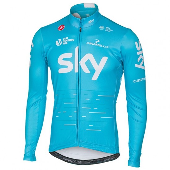 2017 Pro Team SKY blauw Fietsshirt lange mouw 2576