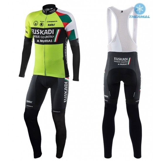 2017 Euskadi Kalas Winter Set Wielerkleding Wielershirt lange mouw+Lange fietsbroeken Bib 2464