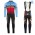 2017 Ridley Rincon blauw-rood Winter Set Wielerkleding Wielershirt lange mouw+Lange fietsbroeken Bib 2555