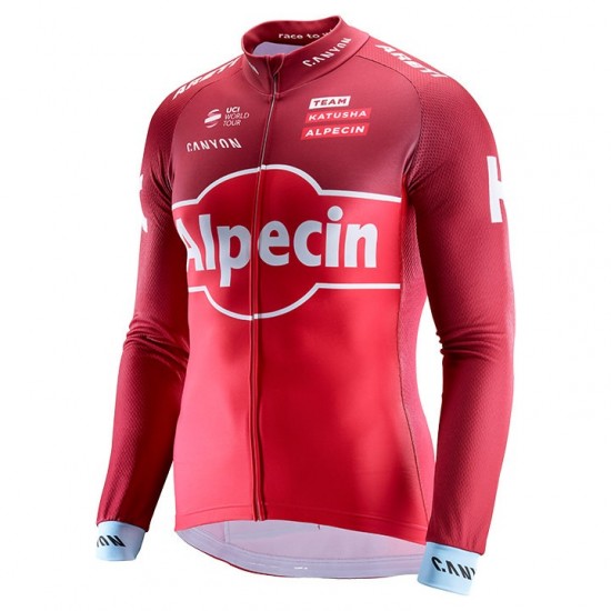 2017 Katusha Alpecin rood Fietsshirt lange mouw 2481