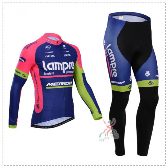 Lampre Merida 2014 Fietskleding Fietsshirt lange mouw+lange fietsbroeken 1284