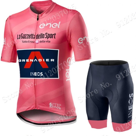 Pink giro d-italia 2021 Ineos Grenaider Fietskleding Fietsshirt Korte Mouw+Korte Fietsbroeken Bib 2021062622