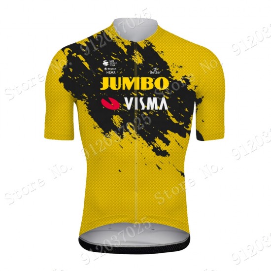 New Jumbo Visma 2021 Team Wielerkleding Fietsshirt Korte Mouw 2021062601