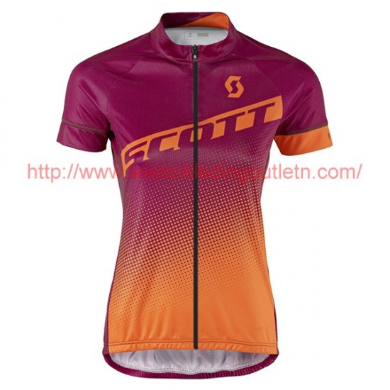 2017 Scott Femmes orange violett Fietsshirt Korte Mouw Goedkoop 201717590