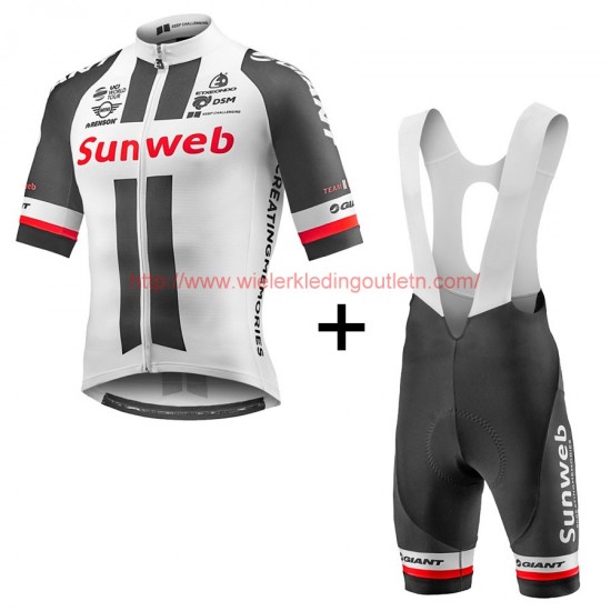 2017 Sunweb Pro wit Fietskleding Fietsshirt Korte+Korte Fietsbroeken Bib 201717647