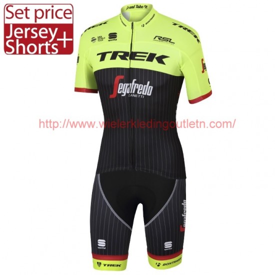 Trek Segafredo Pro 2017 geel Fietsshirt Korte Mouw+Cuissard Velo 201717678