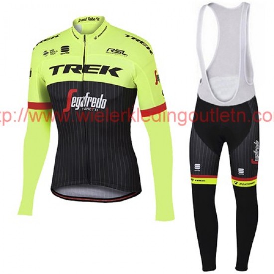 Trek Segafredo Pro 2017 geel Fietskleding Fietsshirt lange mouw+Lange fietsbroeken Bib 201717680