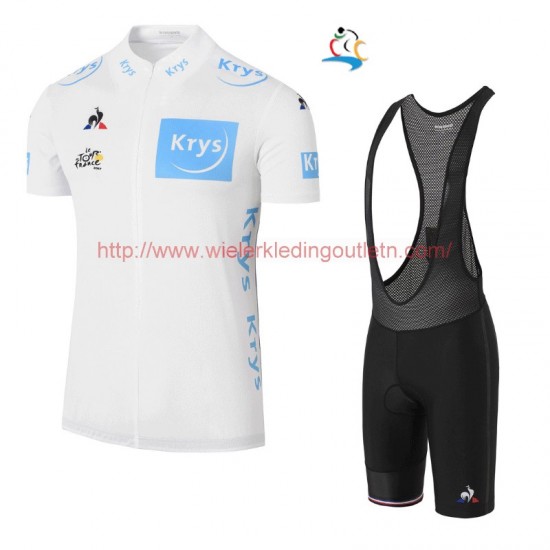 Tour De France 2017 Wit Fietskleding Fietsshirt Korte+Korte Fietsbroeken Bib 20177021