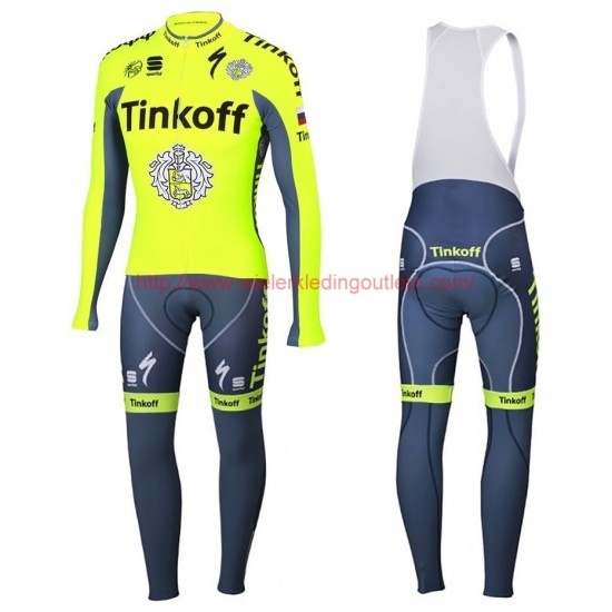 2016 Tinkoff Race Team Set Wielerkleding Wielershirt lange mouw+Lange fietsbroeken Bib 213744