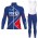 2017 FDJ Blauw Wielerkleding Wielershirt lange mouw+Lange fietsbroeken Bib 17041837