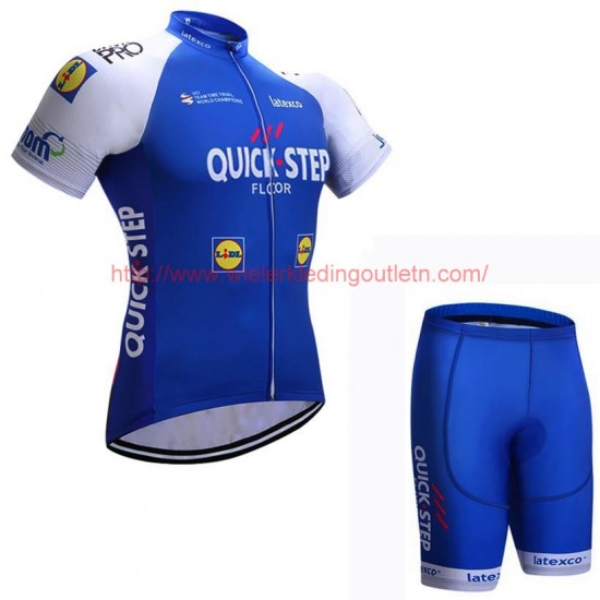 2017 QUICK-STEP FLOORS blauw Fietskleding Wielershirt Korte Mouw+Korte Fietsbroeken 201717833