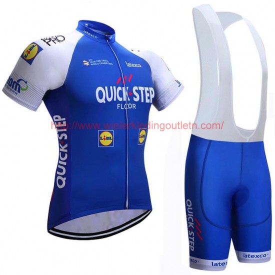 2017 QUICK-STEP FLOORS blauw Fietskleding Wielershirt Korte Mouw+Korte Fietsbroeken Bib 201717834