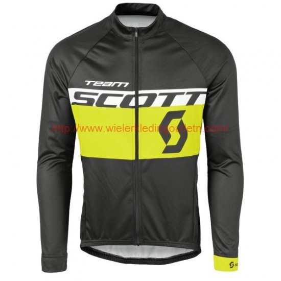 2016 Scott Team zwart-geel Wielerkleding Wielershirt lange mouw 213656