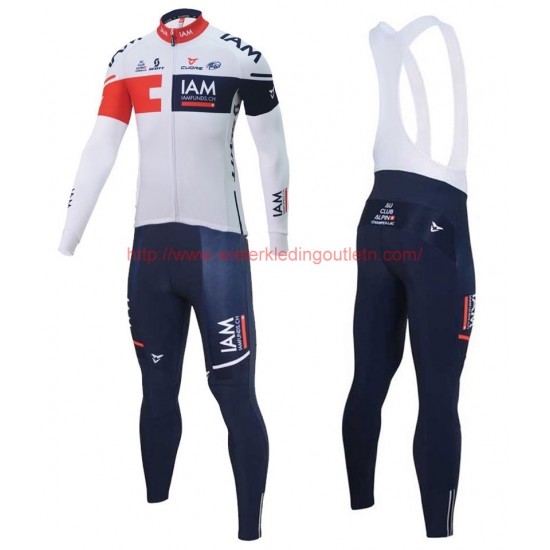 2016 Team IAM wit Set Wielerkleding Wielershirt lange mouw+Lange fietsbroeken Bib 213594