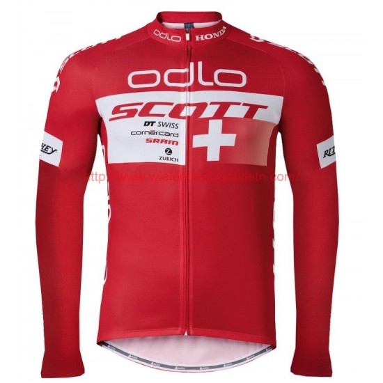 2016 Scott ODLO Team rood Wielerkleding Wielershirt lange mouw 213667