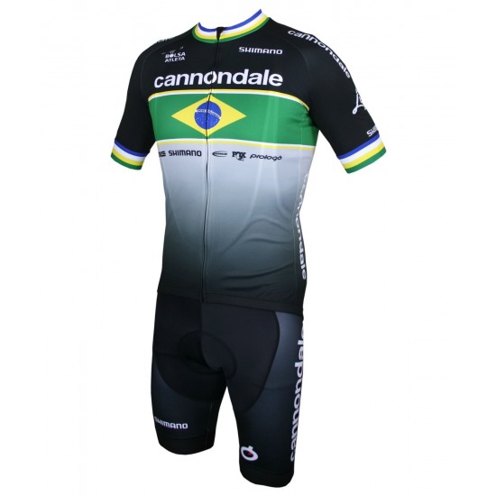 Cannondale FACTORY RACING Brazil Fietskleding Wielershirt Korte Mouw+Korte Fietsbroeken Bib VVZT1