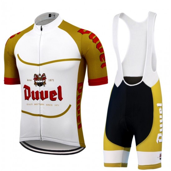 2020 Duvel Beer Fietskleding Wielershirt Korte Mouw+Korte Fietsbroeken Bib OC0TM