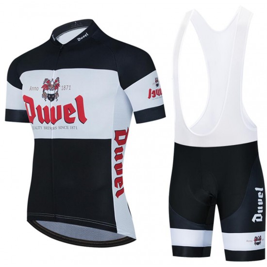 2020 Duvel Beer Fietskleding Wielershirt Korte Mouw+Korte Fietsbroeken Bib zwart ROU9A