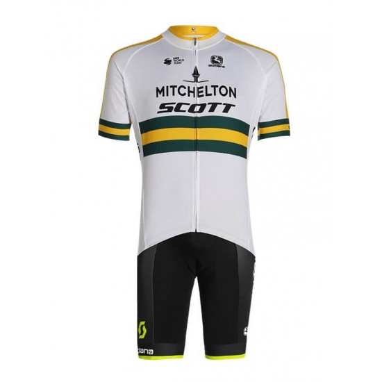 2020 MITCHELTON SCOTT Australian Champion Fietskleding Wielershirt Korte Mouw+Korte Fietsbroeken Bib H07MV