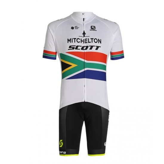 2020 Team MITCHELTON SCOTT South African Champion Fietskleding Wielershirt Korte Mouw+Korte Fietsbroeken Bib NIZDF