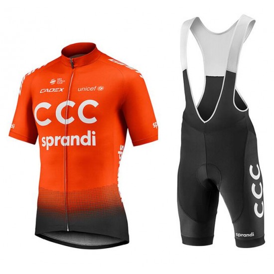 2020 Giant Team CCC Fietskleding Wielershirt Korte Mouw+Korte Fietsbroeken Bib G885H