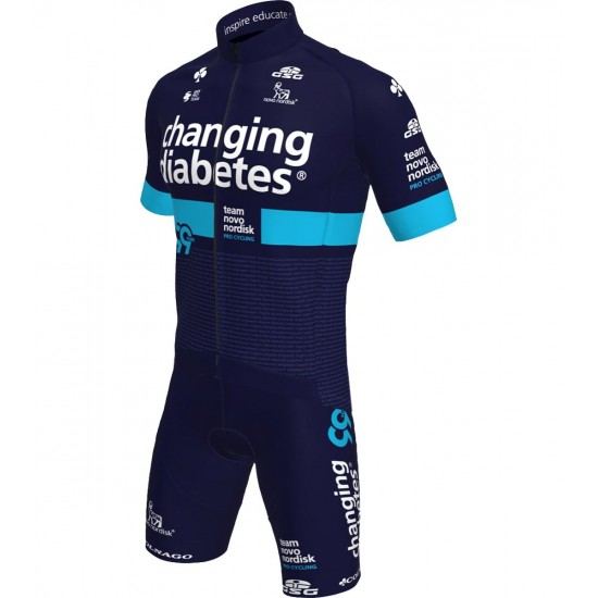 2020 Team Novo Nordisk Fietskleding Wielershirt Korte Mouw+Korte Fietsbroeken Bib TDN80