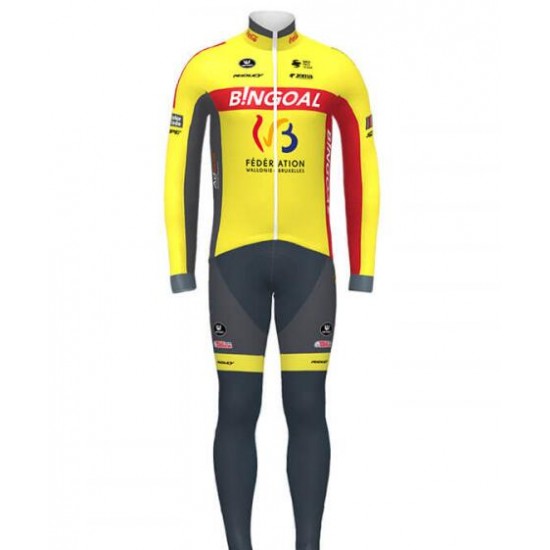 Wallonie Bruxelles 2020 Fietskleding Set Wielershirts lange mouw+fietsbroek lang met T07U9