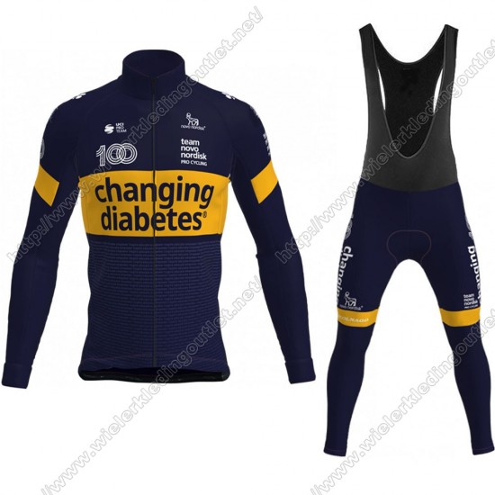 Novo Nordisk 2021 Fietskleding Fietsshirt Lange Mouw+Lange Fietsbroek Bib 58