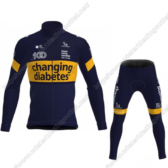 Novo Nordisk 2021 Fietskleding Fietsshirt Lange Mouw+Lange Fietsbroek Bib 60